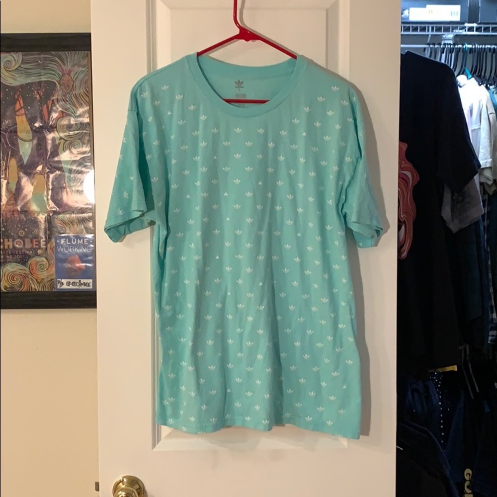 Adidas light blue graphic tee